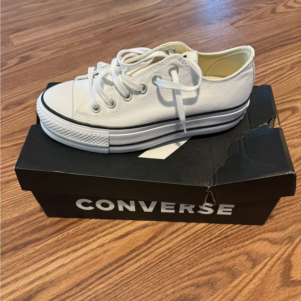 Converse White Platform Sneakers
